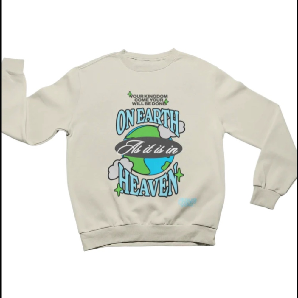 Cream "Jesus Loves You" Crewneck